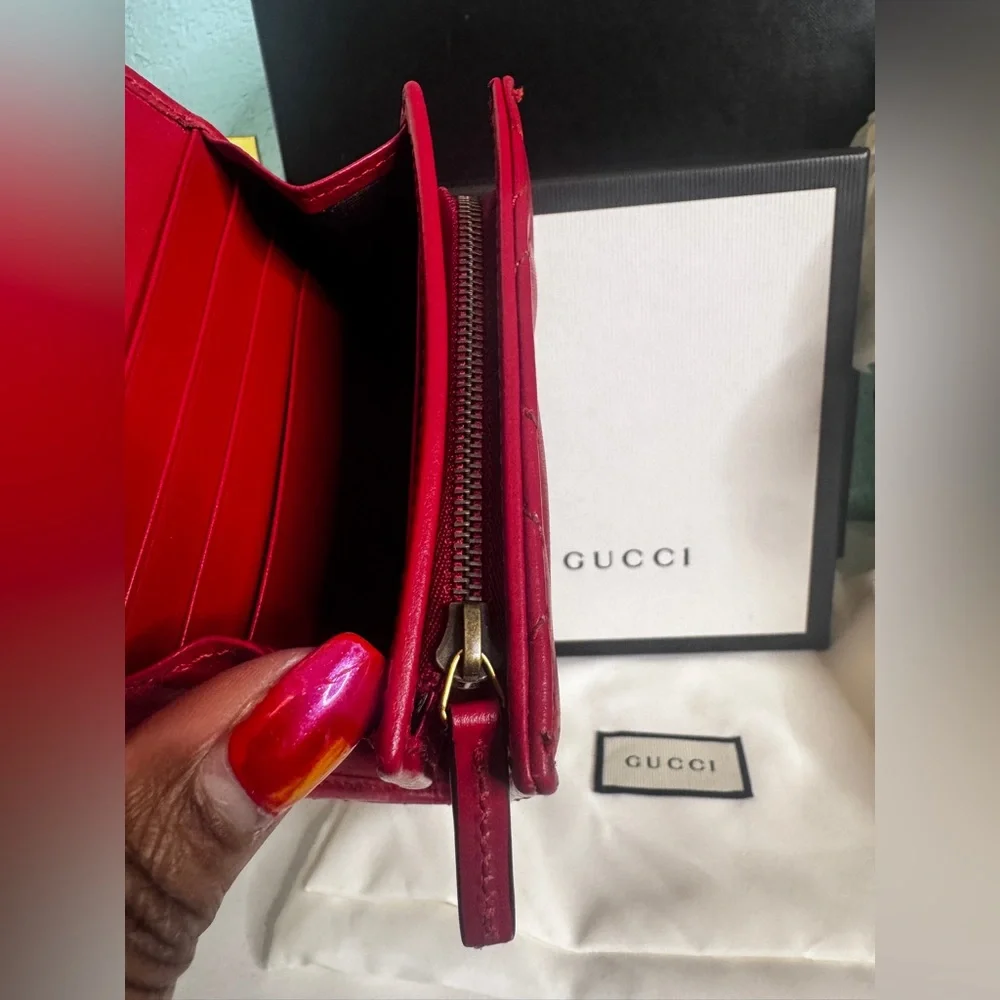 Gucci Red Quilted Leather Wallet